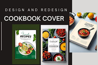 design beautiful cookbook kindle cover and paperback cover
