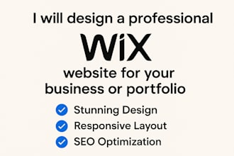 design a professional wix website for your business or portfolio
