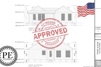 provide license civil and structural city permits drawings, pe stamp, ca, ut, tx