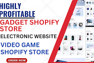 create gadget shopify store electronic website video game shopify store