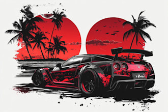 do amazing and dream car t shirt designs for you