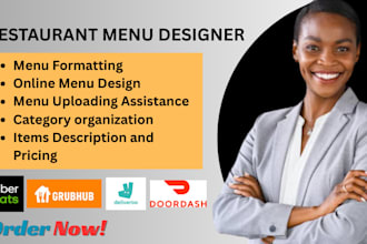 design online restaurant menus on uber eats doordash ubereats