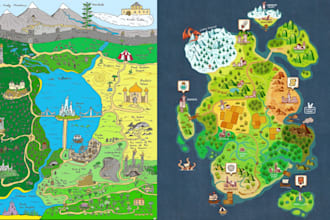 do vector map illustration, cartography map, dnd, fantasy map illustration