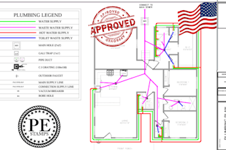 mep design architectural city permits drawings hvac plan plumbing duct design