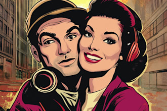 draw amazing retro comic pop art style of your photo