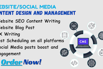 be SEO website content writer, schedule social media post, UX writing blog post