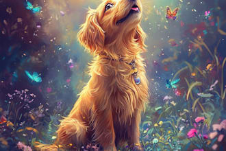 draw disney cartoon style pet portrait inj unique style