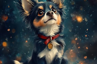 do disney cartoon style pet portrait in my style