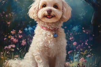 unique disney cartoon style pet portrait for you