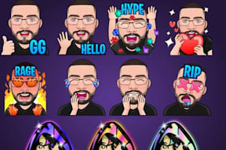 create sub barge sub emote  chibi emote for twitch telegram discord