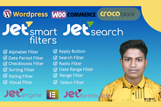 attach jet smart filter and product filter for your woocommerce site