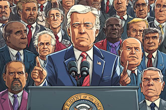 do an awesome political cartoon art