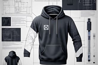 do clothing tech pack flat sketch fashion illustration  3d mockup for production