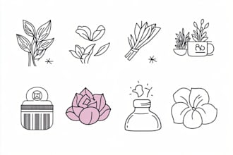 draw line art vector icons illustration doodles