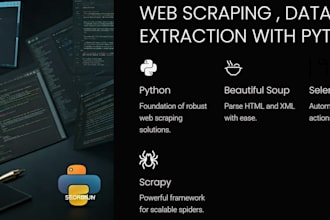 do complex web scraping and deliver custom python scripts