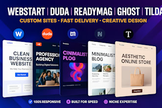 webstart website, duda agency website, readymag portfolio, ghost blog,tilda shop