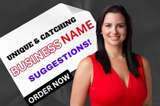create professional business names, taglines, slogans and logo