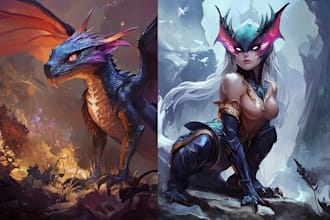 illustrate fantasy art creatures and characters