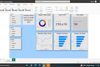 create design professional KPI dashboard in excel or powerbi