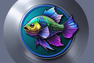 make unique betta fish logo delivered in 24 hours