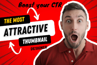 do high CTR youtube thumbnail for gaming, vlogs and faceless
