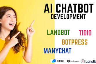 create chatbot with botpress manychat tidio intercom uchat and automate make com