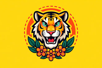 design high quality tiger tiki mask mascot logo with express delivery