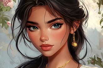 make you a beautiful portrait in disney cartoon style