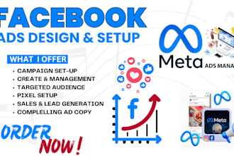 create, manage high converting facebook ads campaigns for sales, leads
