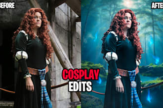 edit cosplay, beauty reotuching, photo manipulation