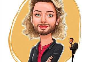 draw cartoon caricature, portrait, avatar, or logo
