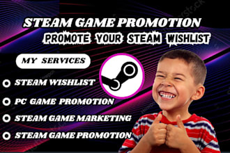 steam game promotion, steam game wishlist, steam game marketing, game promotion