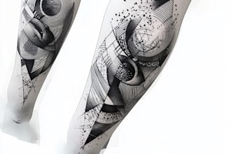 create sleeve tattoo design in geometric style