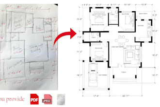 create accurate 2d autocad drawings from sketches, pdfs, or images