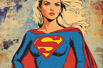 draw you into superhero comic book pop art cartoon
