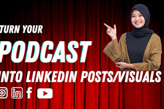 repurpose podcasts into carousels, posts and visual content
