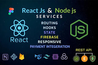 be your full stack web developer using node js and react js