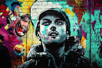 create graffiti street art pop art of any picture