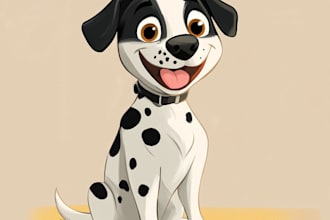 draw your dogs or any pets into disney cartoon portrait