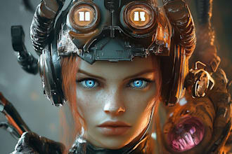 create fantasy, sci fi, character with hyperrealistic style