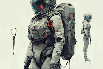 drawing a sci fi character illustration or sci fi character