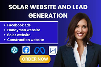 design solar, handyman, construction website generate hot solar leads