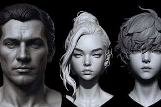 custom 3d head bust, sculpting services, high quality digital, printable model