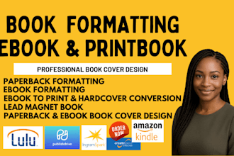 do the complete formatting and cover design of your book