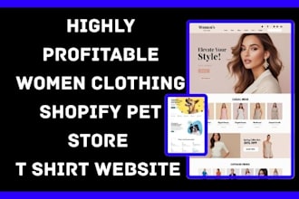 create women clothing baby kids men t shirt food pet shopify store website