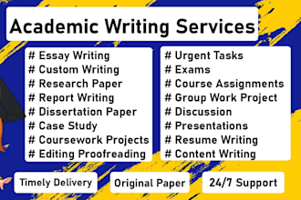 do urgent essay writing, research and summary, powerpoints, and case study