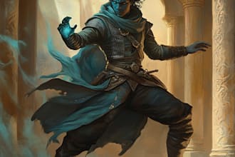 draw dnd art, fantasy character, creature and dnd party