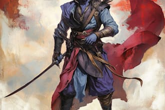 draw your fantasy dnd character concept art dnd party