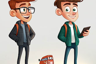 do custom cartoon illustration or character
