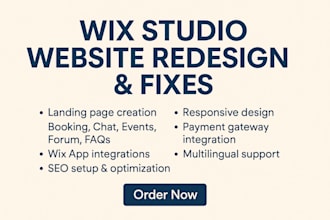 redesign design wix studio revamp wix website fix wix studio wix booking wix app